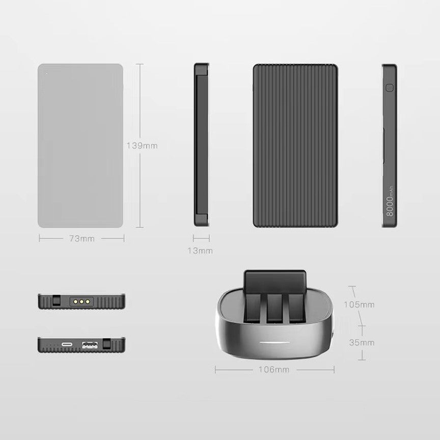 3 Multi Charging 8000 mAh Power Banks with Wireless Charging Docking Station - CHARGit Store