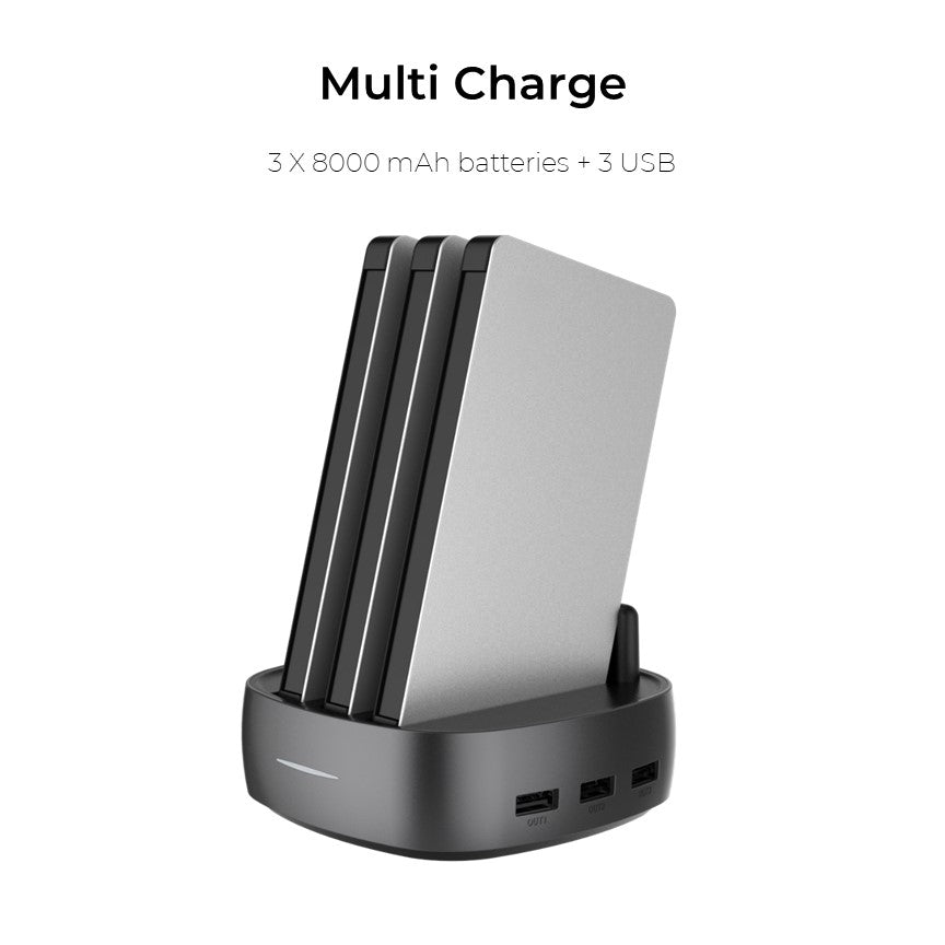 3 Multi Charging 8000 mAh Power Banks with Wireless Charging Docking Station - CHARGit Store