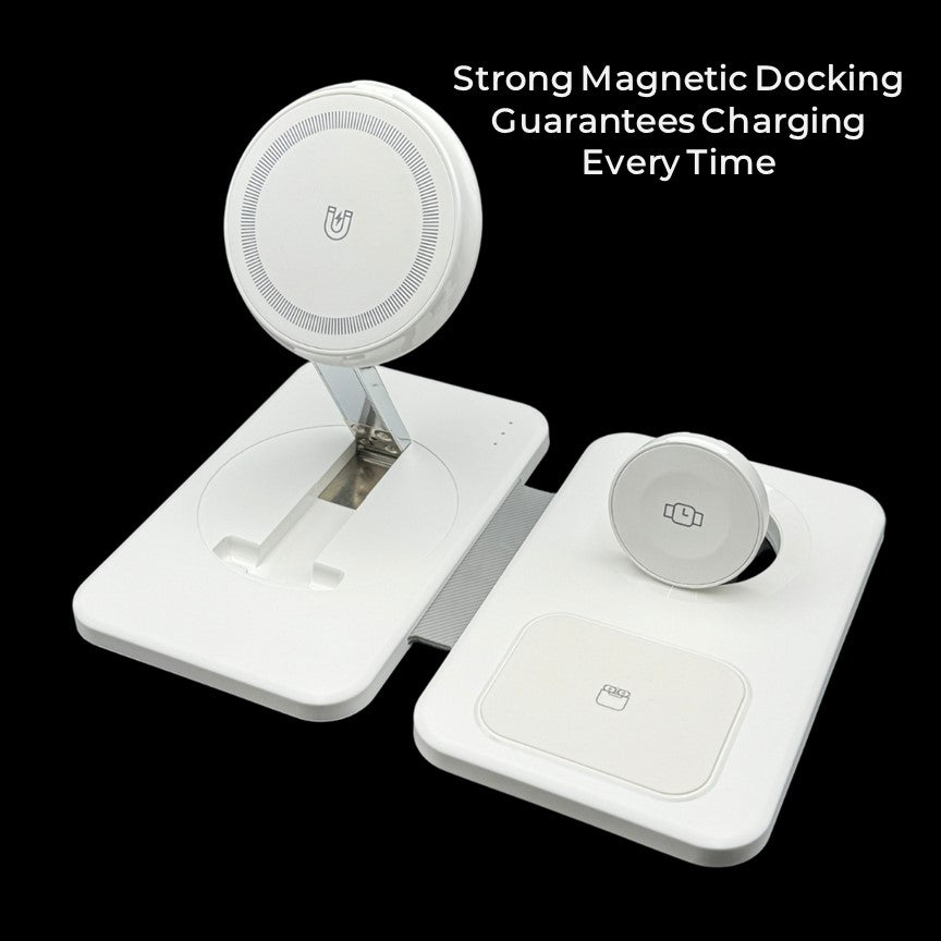 Apple Foldable Compact Deluxe 3 in 1 Qi MagSafe Wireless Multi Charger - CHARGit Store
