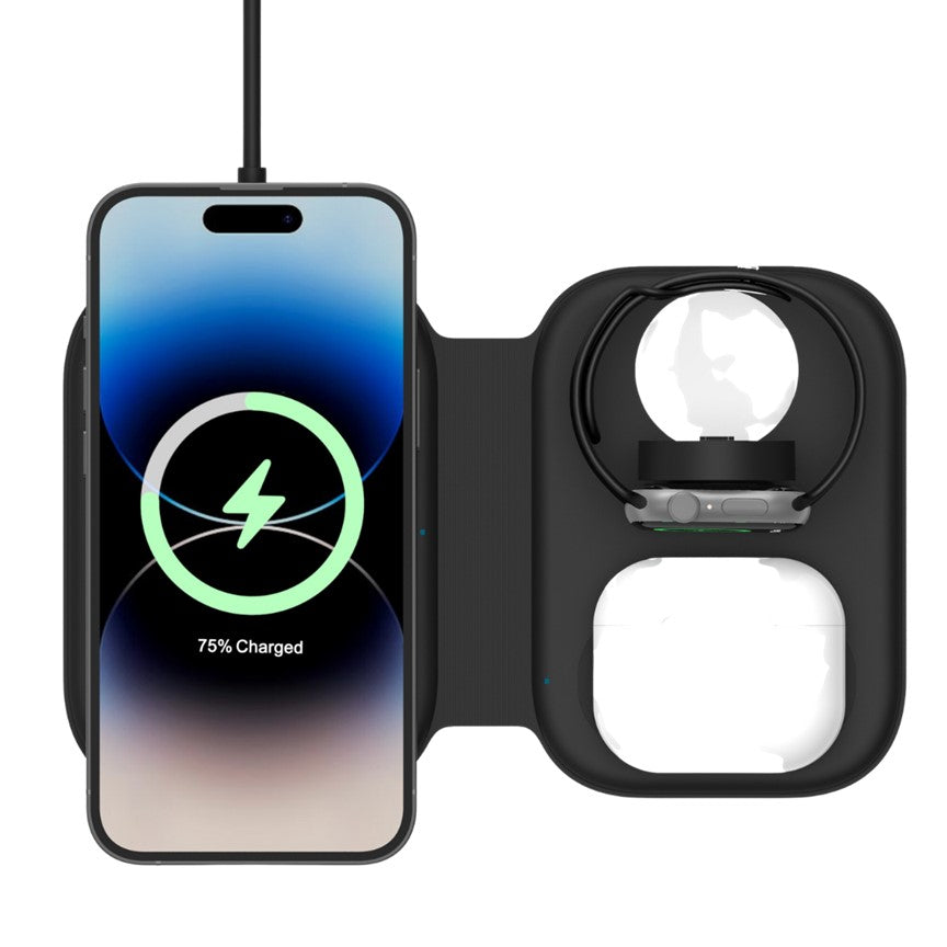 Apple Compact Deluxe Trio Qi MagSafe Wireless Multi Charger - CHARGit Store