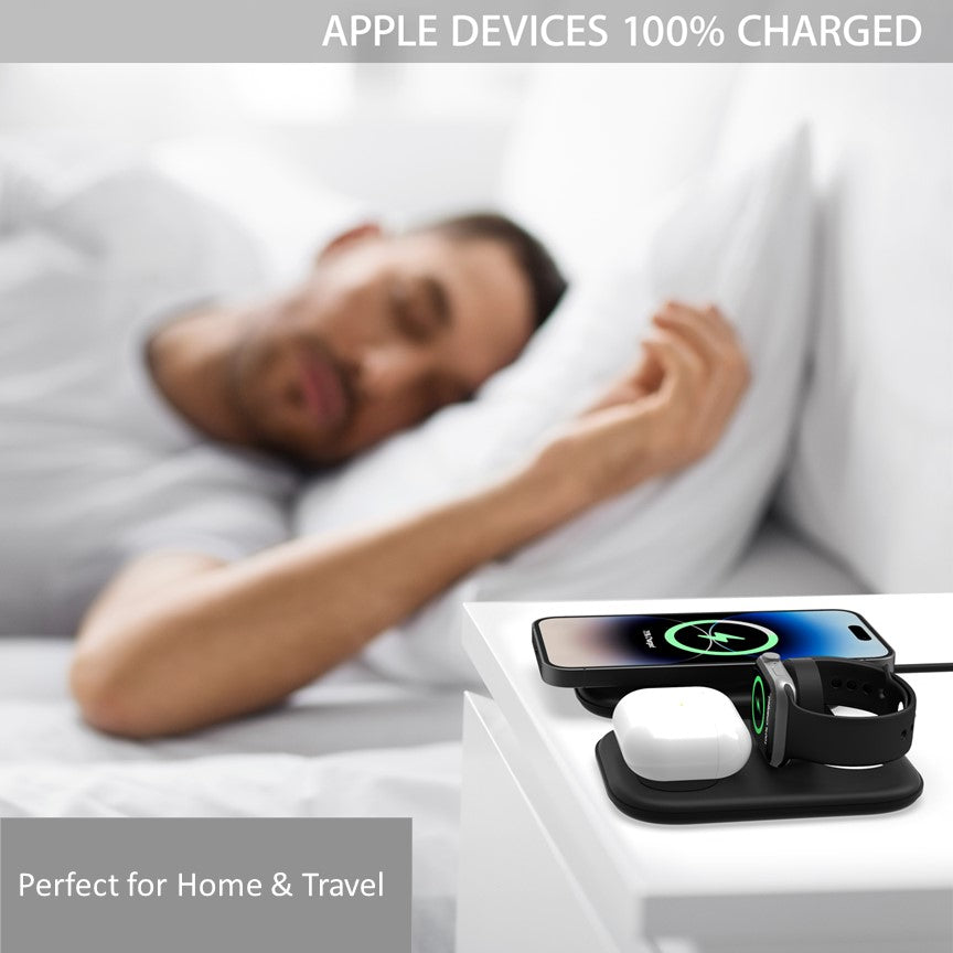 Apple Compact Deluxe Trio Qi MagSafe Wireless Multi Charger - CHARGit Store