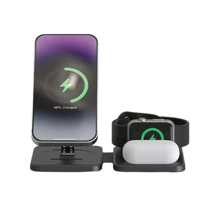 Apple Foldable Compact Deluxe 3 in 1 Qi MagSafe Wireless Multi Charger - CHARGit Store