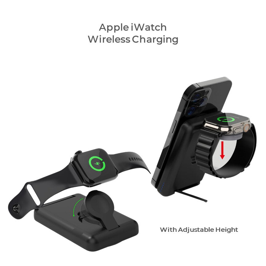 Apple Qi Magsafe Foldable Wireless Multi Charger With Removable Power Bank - CHARGit Store