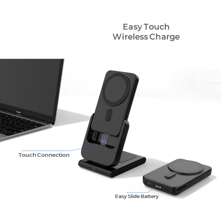 Apple Qi Magsafe Foldable Wireless Multi Charger With Removable Power Bank - CHARGit Store