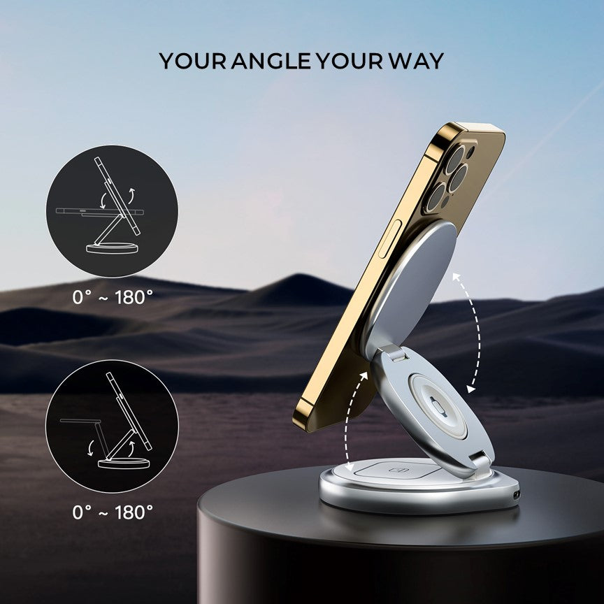 Apple 3in1 Qi Magsafe Wireless Foldable Multi Charger For iPhone, Watch & AirPods - CHARGit Store