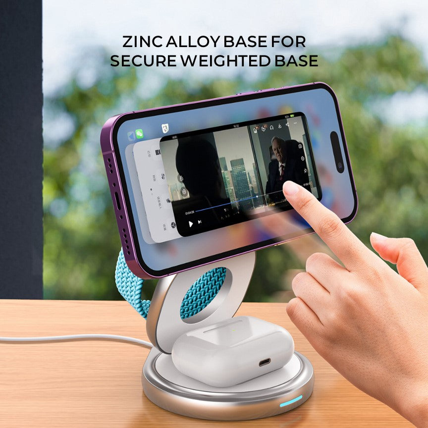 Apple 3in1 Qi Magsafe Wireless Foldable Multi Charger For iPhone, Watch & AirPods - CHARGit Store