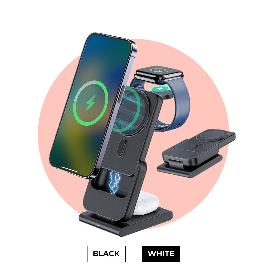 Apple Qi MagSafe Foldable Wireless Multi Charger With Removable Power Bank - CHARGit Store