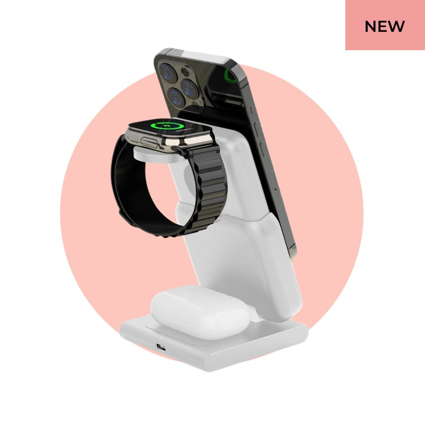 Apple Qi Magsafe Foldable Wireless Multi Charger With Removable Power Bank - CHARGit Store