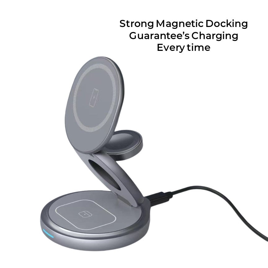 Apple 3in1 Qi MagSafe Wireless Foldable Multi Charger For iPhone, Watch & AirPods - CHARGit Store