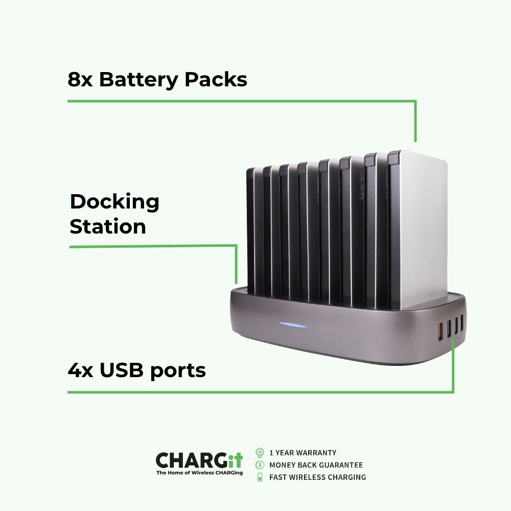 8 Multi Charging 8000 mAh Power Banks with touch charge Docking Station - CHARGit Store