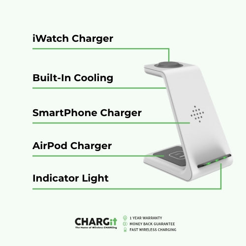 Apple Ultimate Qi Wireless Multi Charger For iPhone, iWatch, AirPods & all Qi Devices - CHARGit Store