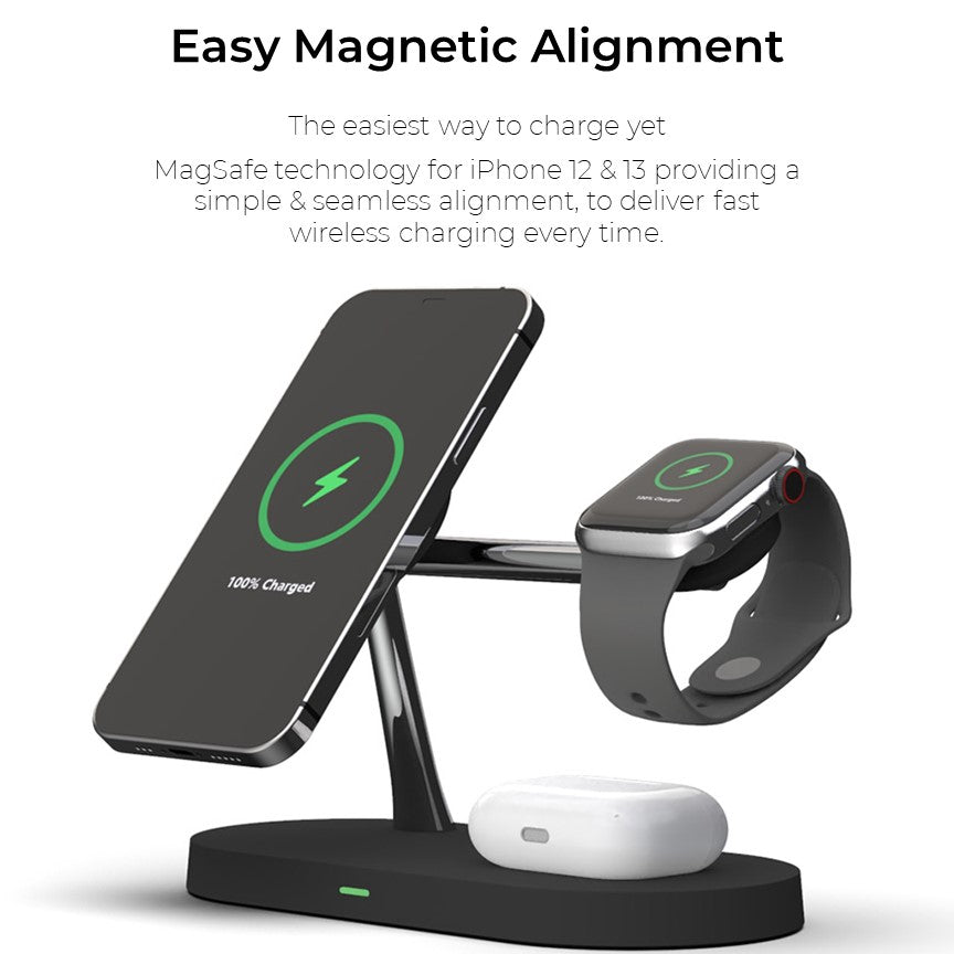 Apple 4-in-1 Qi MagSafe Wireless Multi Charger For iPhone, iWatch &amp; AirPods - CHARGit Store