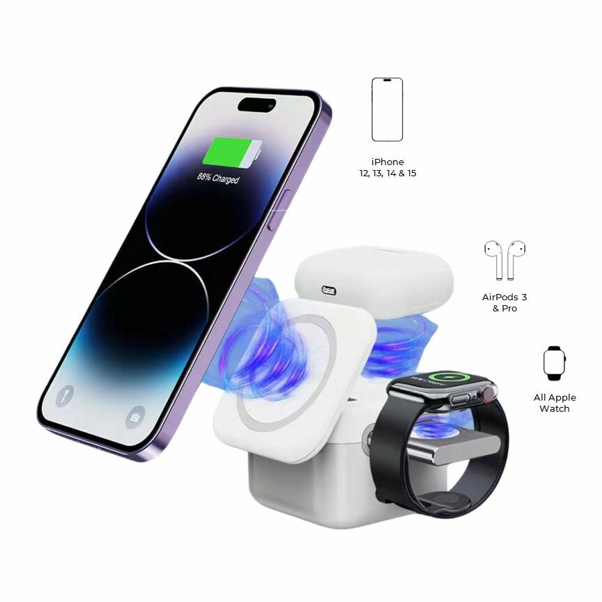 Apple Qi MagSafe Wireless Multi Charger For iPhone, Watch & AirPods - CHARGit Store