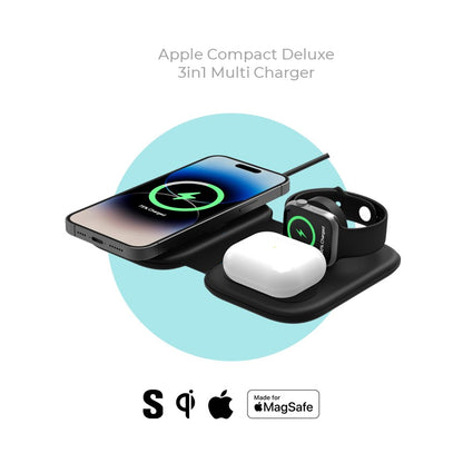 Apple Compact Deluxe Trio Qi MagSafe Wireless Multi Charger - CHARGit Store