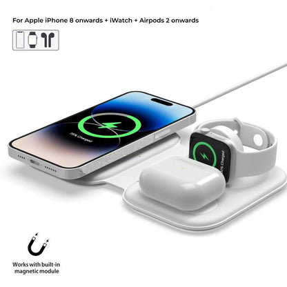 Apple Compact Deluxe Trio Qi MagSafe Wireless Multi Charger - CHARGit Store