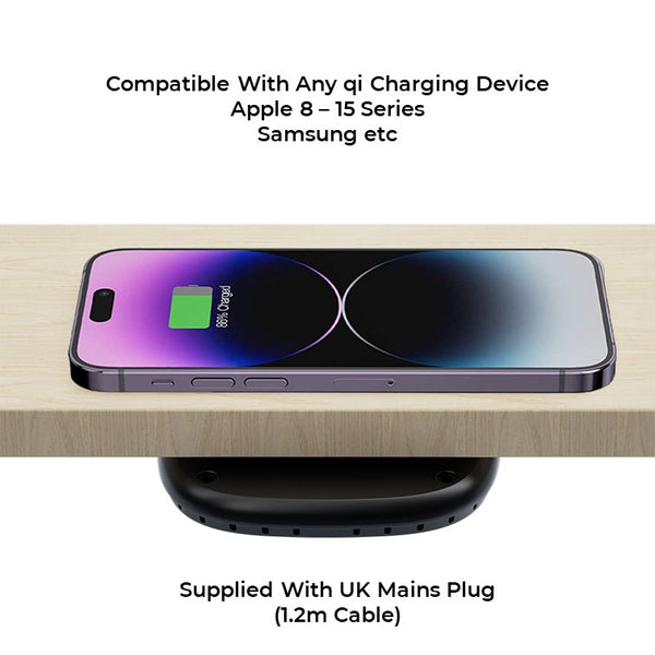 Invisible Under Surface Wireless Charger, for all Apple, Samsung & any Qi Device