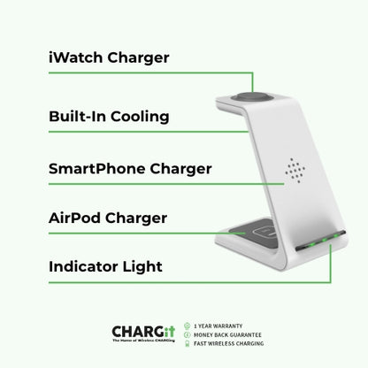 Apple Ultimate Qi Wireless Multi Charger For iPhone, iWatch, AirPods &amp; all Qi Devices - CHARGit Store
