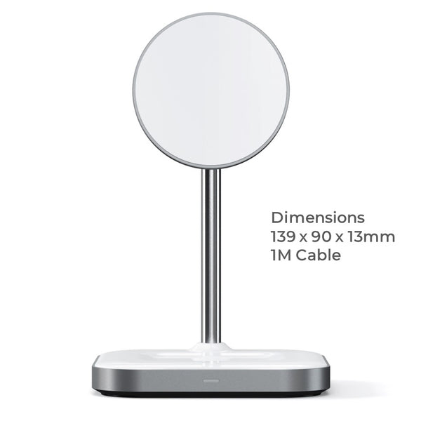 CHARGit Apple 2 in 1 Aluminium & Steel Qi MagSafe Wireless Multi Charger